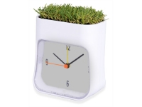 Часы настольные «Grass», белый/зеленый, пластик/искусственная трава