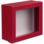 Коробка Teaser с окном, красная, 25,6х22,6х10,3 см; внутренние размеры: 25х21,8х10 см