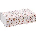 Коробка «Предвкушение волшебства» с ложементом и шубером, белая с красным, 32х18х8,5 см