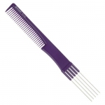 Расческа Dewal Beauty для начеса с металлическими зубцами, фиолетовая  19,0 см