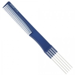 Расческа Dewal Beauty для начеса с металлическими зубцами, синяя 19,0 см