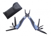 Мультитул Stinger, сталь/пластик (сине-черный), 9 инструментов, нейлоновый чехол, коробка картон