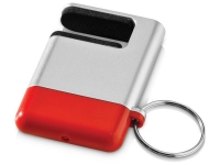 Подставка-брелок для мобильного телефона «GoGo», серебристый/красный, пластик