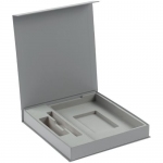 Коробка Arbor под ежедневник, аккумулятор и ручку, светло-серая, 23х22х3,5 см