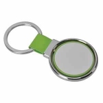 Брелок "Круг вращения " зеленый; 8х4 см; металл, искусственная кожа, пластик; лазерная гравировка