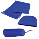 Флисовый набор "Winter" шапка и шарф в чехле, синий, флис, 180 гр/м2