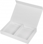 Коробка подарочная,  белый, 16х24х4  см, картон кашированный