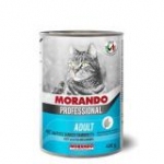 Морандо 12621 Professional кон.для кошек паштет с Белой рыбой и креветками 400г