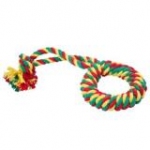 Доглайк D-2360-YGR Игрушка для собак Кольцо канатное среднее, красный-жёлтый-зеленый