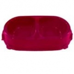 Favorite FG17914 Миска пластиковая двойная нескользящая рубиновая/фиолетовая 0,45л