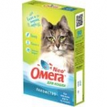 Омега Neo+ Лакомство мультивитаминное для кошек для выведения шерсти из желудка с солодом