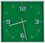 Часы настенные "КВАДРАТ", зеленый, 30*30 см, пластик, без элементов питания
