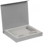 Коробка Rime под блокнот и ручку, серебристая, 21,5х17х2,7 см