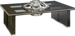 Морские часы, установленные в столе из макассара ATLANTIS TABLE TEMPUS MOBILE