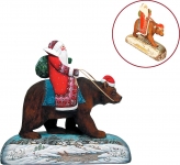 Игрушка новогодняя коллекционная "Дед Мороз на буром медведе" US 51128