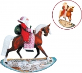 Игрушка новогодняя коллекционная "Дед Мороз верхом на лошади" US 51121