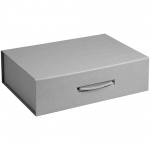 Коробка Case, подарочная, серая матовая, 35,3х24х10 см; внутренний размер: 33,8х23,2х9,4 см