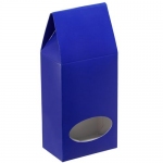 Коробка с окном English Breakfast, синяя, 8х4,5х18 см