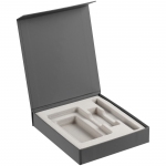Коробка Latern для аккумулятора 5000 мАч, флешки и ручки, серая, 17,5х15,5х3,3 см