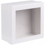 Коробка Teaser с окном, белая, 25,6х22,6х10,3 см; внутренние размеры: 25х21,8х10 см