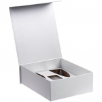 Коробка Fizz с ложементом под бокалы для шампанского, белая, 24,5х21х8,5 см; внутренние размеры без ложемента 23,5х19,5х8 см