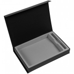 Коробка Silk с ложементом под ежедневник 15х21 см и ручку, черная, 27х18х3,5 см