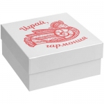 Коробка «Играй гармония», с красным принтом, 18,6х18,5х8,2 см; внутренний размер: 17,7х17,8х7,9 см