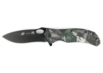 Нож складной Stinger, 91 мм (чёрный), рукоять: пластик (камуфляж), картонная коробка
