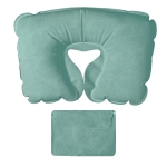 Подушка надувная дорожная в футляре, светло-зеленый, 43,5х27,5 см, твил, шелкография
