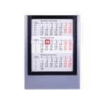 Календарь настольный на 2 года, серебристый с черным, 12,5х16 см, пластик