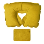 Подушка  надувная дорожная в футляре, желтый, 43,5х27,5 см, твил, шелкография