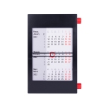 Календарь настольный на 2 года, черный с красным, 18х11 см, пластик