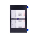Календарь настольный на 2 года, черный с синим, 18х11 см, пластик