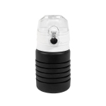 Бутылка для воды складная с карабином SPRING, черная, 550/250 мл, силикон