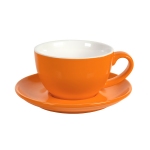 Чайная/кофейная пара CAPPUCCINO, оранжевый, 260 мл, фарфор