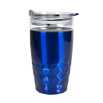 Термокружка вакуумная "Cristal", синий, 350 мл, металл, стекло