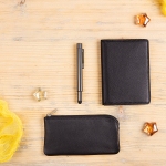Набор подарочный YOURSUITE: бумажник водителя, футляр для ключей, ручка, черный