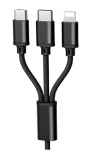 Провод 3-в-1 CONNEQ: Micro USB, Lighting, Type C, длина 1 метр, в коробке