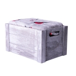 Плед новогодний "Снегири" в подарочной коробке, серый с красным, 130х150 см, полиэстер, 220 гр/м2