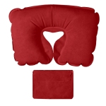 Подушка надувная дорожная в футляре, красный, 43,5х27,5 см, твил
