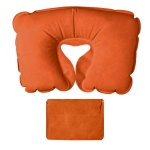 Подушка надувная дорожная в футляре, оранжевый, 43,5х27,5 см, твил