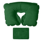 Подушка надувная дорожная в футляре, зеленый, 43,5х27,5 см, твил