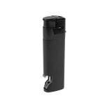 Зажигалка пьезо ISKRA с открывалкой, черная, 8,2х2,5х1,2 см, пластик
