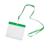 Ланъярд с держателем для бейджа MAES, зеленый, 11,2х0,5 см, полиэстер, пластик, тампопечать, шелкогр