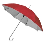 Зонт-трость с пластиковой ручкой "под алюминий" "Silver", полуавтомат, красный с серебром, D=103 cм