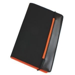 Визитница "New Style" на резинке  (60 визиток) черный с оранжевым, 19,8х12х2 см, нейлон,