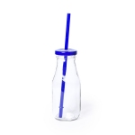 Бутылка ABALON с трубочкой, 320 мл, стекло, прозрачный, синий