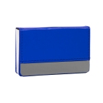 Визитница "Горизонталь", синий, 10х6,5х1,7 см, иск. кожа, металл