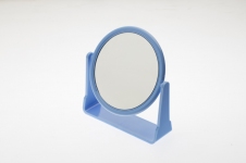 Зеркало Dewal Beauty настольное, в оправе синего цвета, на пластковой подставке, 175x160х10мм
