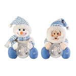Электромех. игрушка "Дед Мороз, Снеговик со снежным шаром" HM-007B